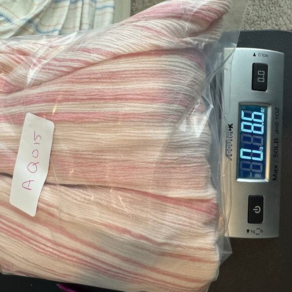 Style & Co Women’s 2X Pink White Striped Button Front Blouse Roll Tab Sleeve - Picture 8 of 8